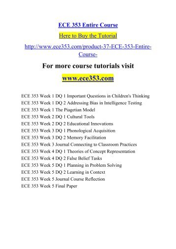 ece 353 week 4 dq 1 Ece 315 entire course for more course tutorials visit wwwuophelpcom ece 315 week 1 dq 1 oral written language ece 315 week 1 dq 2 the human brain. ece 353 week 4 dq 1 Ece 315 entire course for more course tutorials visit wwwuophelpcom ece 315 week 1 dq 1 oral written language ece 315 week 1 dq 2 the human brain.