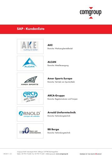 SAP - Kundenliste - Comgroup GmbH