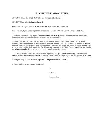 sample nomination letter 350