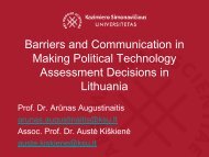 Barriers and Communication in Making Political ... - PACITA