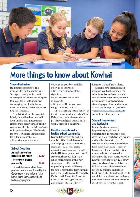 Prospectus - Kowhai Intermediate School