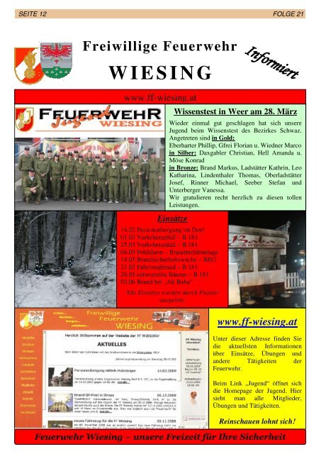 21.Ausgabe der Gemeindezeitung (4,19 MB) - Gemeinde Wiesing