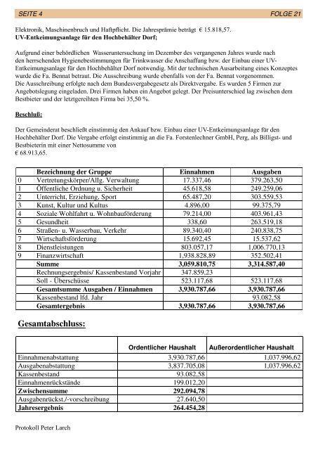 21.Ausgabe der Gemeindezeitung (4,19 MB) - Gemeinde Wiesing