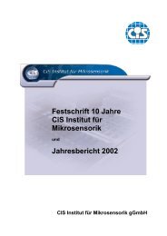 Festschrift 10 Jahre CiS Institut für Mikrosensorik Jahresbericht 2002