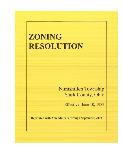 Zoning Code (Click here) - Nimishillen Township-Stark County, Ohio