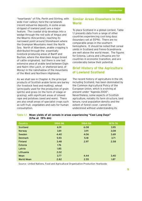 Crop Production in the East of Scotland - SASA