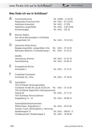 Was finde ich wo in Schilksee? - Kiel Schilksee