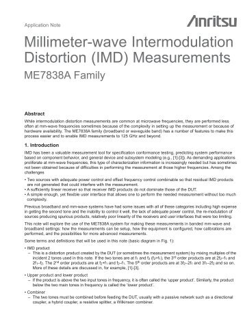 Millimeter-wave Intermodulation Distortion (IMD ... - Anritsu