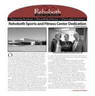 Fall 2007 Newsletter - Rehoboth Christian School
