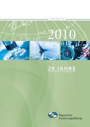 20 JAHRE - Bayerische Forschungsstiftung