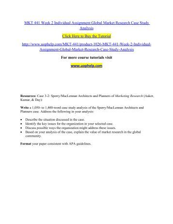 Market research case study pdf