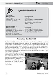 Jugendleichtathletik Jugendleichtathletik - TSV Schilksee