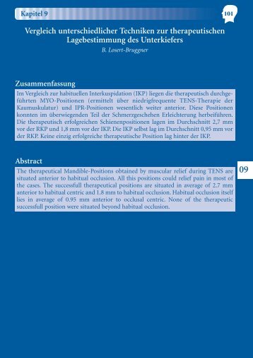 Vergleich unterschiedlicher Techniken zur therapeutischen ...