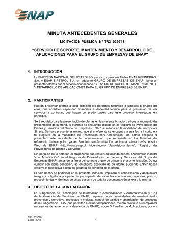 MINUTA ANTECEDENTES GENERALES - Enap