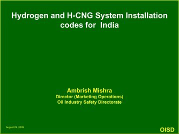 Hydrogen and H-CNG System Installation Codes for India