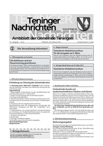 i Die Verwaltung informiert - Gemeinde Teningen