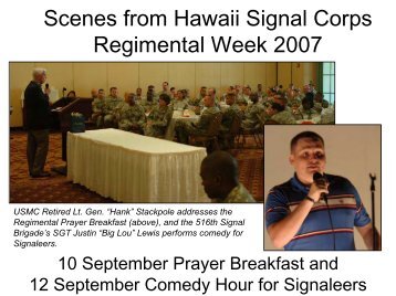 Scenes from Hawaii Signal Corps Regimental Week 2007