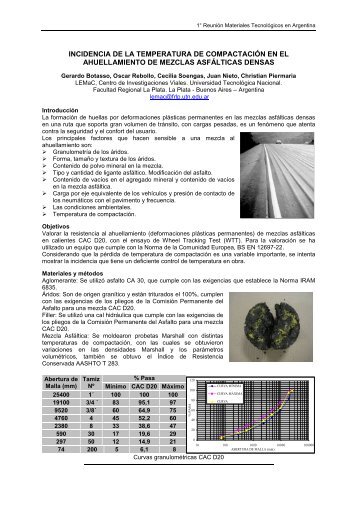 incidencia de la temperatura de compactación en el ... - LEMaC