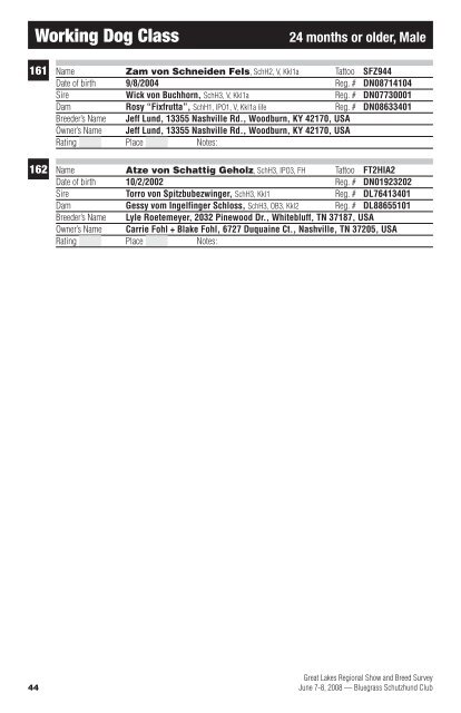 Great Lakes Regional Show and Breed Survey - Bluegrass ...