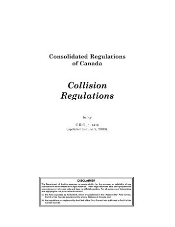Collision Regulations - Canadian Coast Guard Auxiliary - Pacific ...
