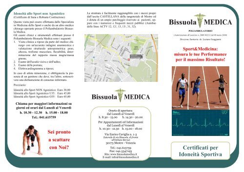 Brochure Bissuola Medica Medicina dello Sport - Noivenezia.it