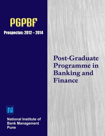 Post-Graduate Programme in Banking and Finance (PGPBF)