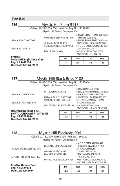 to download our female sale catalog - Mystic Hill Farms