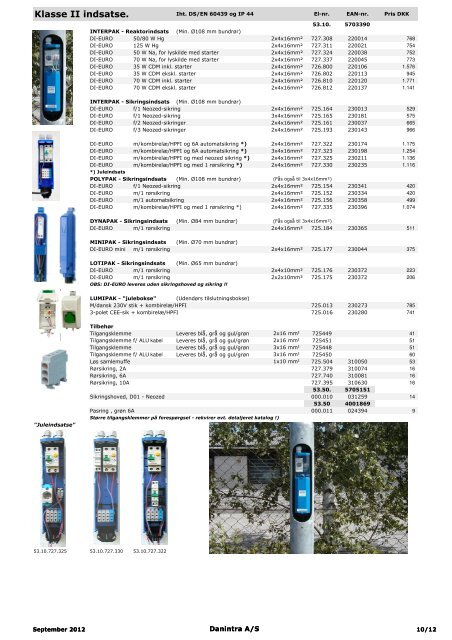 Prisliste 2012 ORIGINAL heri laves rettelser version ... - DANintra A/S