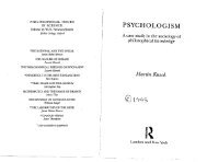 varieties of 'psychologism' 1866-1930 - Duke University