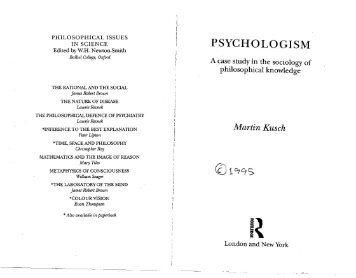 varieties of 'psychologism' 1866-1930 - Duke University