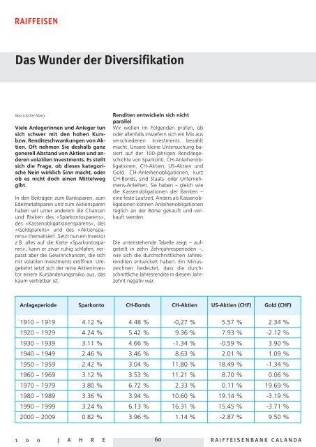 Das Wunder der Diversifikation