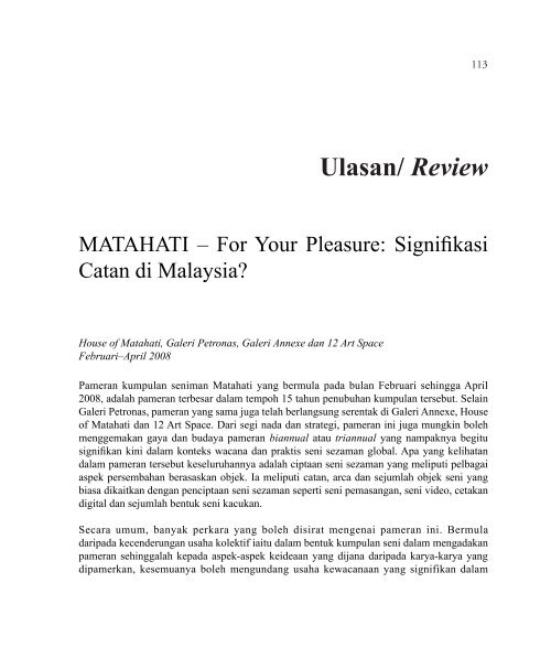 Ulasan/ Review - Wacana Seni