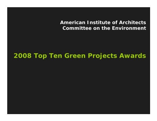 Green Community: The American Institute of Architects ... - EERE