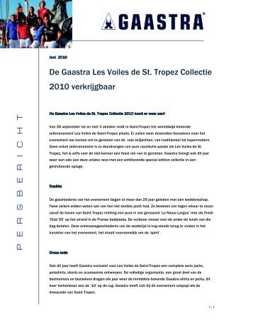 De Gaastra Les Voiles de St. Tropez Collectie 2010 verkrijgbaar