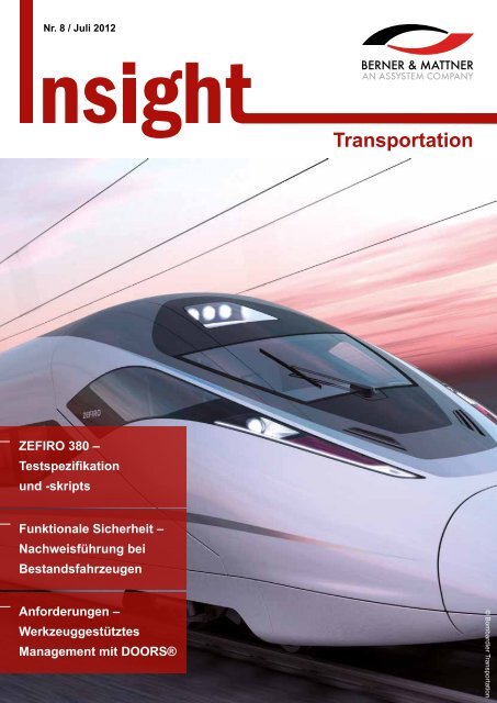 8. Newsletter 'Insight Transportation' (pdf 1,7 MB - Berner & Mattner