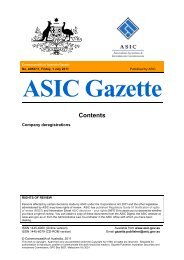 ASIC Gazette Contents - Australian Securities and Investments ...
