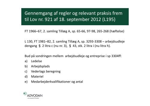 Entreprise og Arbejdsudleje af Advokat SÃ¸ren Aagaard - Danmarks ...