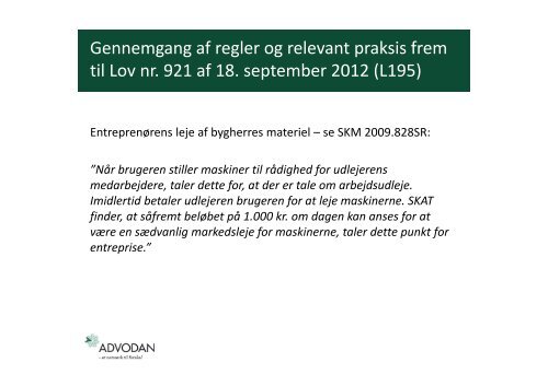 Entreprise og Arbejdsudleje af Advokat SÃ¸ren Aagaard - Danmarks ...