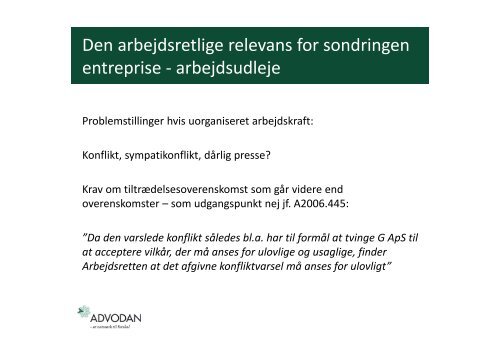 Entreprise og Arbejdsudleje af Advokat SÃ¸ren Aagaard - Danmarks ...