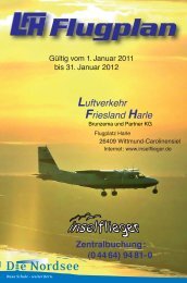 Flugplan - Luftverkehr Friesland Harle