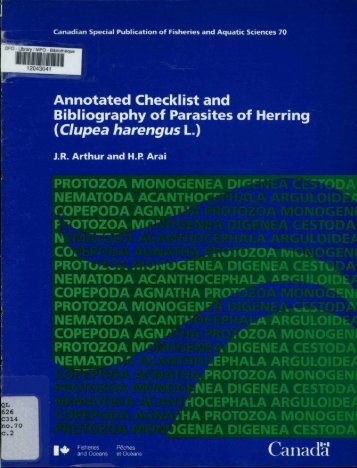 Annotated Checklist and Bibliography of Parasites of Herring ...