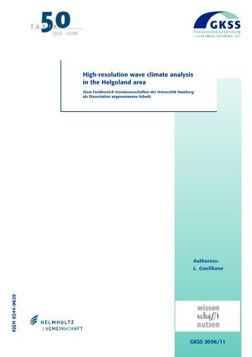 High-resolution wave climate analysis in the Helgoland area - GKSS