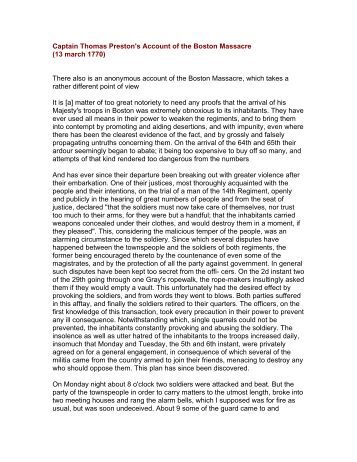 Boston massacre essay