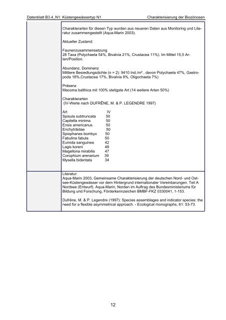 Methodenhandbuch – Teil Küstengewässer Gewässertypen