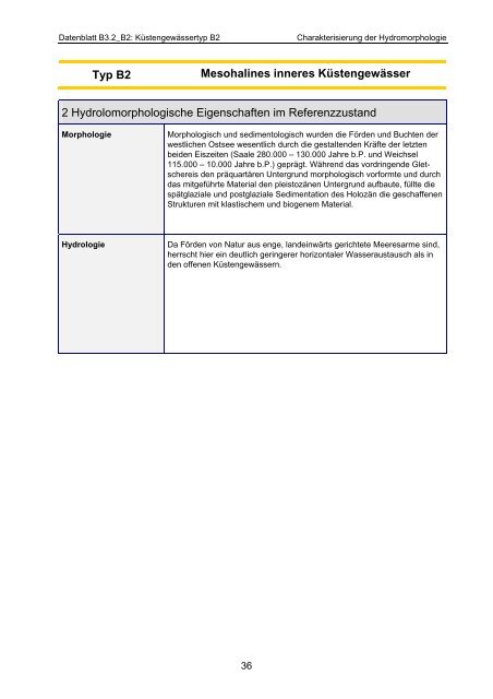 Methodenhandbuch – Teil Küstengewässer Gewässertypen