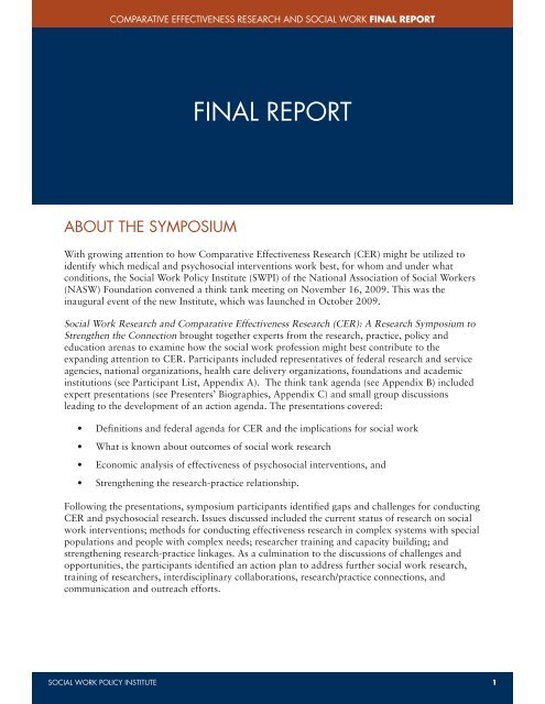 Final Report - Social Work Policy Institute