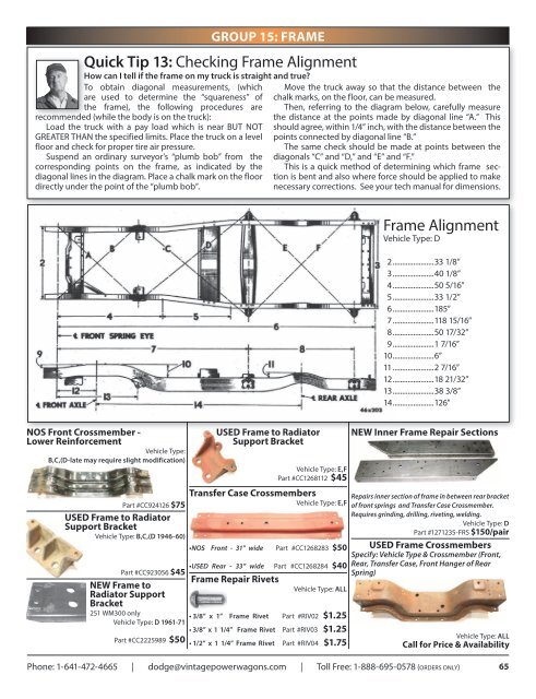 Checking Frame Quick Tip 14: Checking Frame Alignment - Vintage Power Wagons