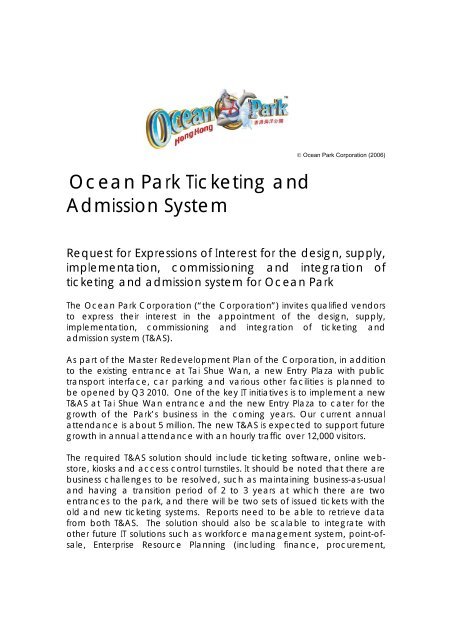 Ocean Park Ticketing and Admission System - Ocean Park Hong Kong