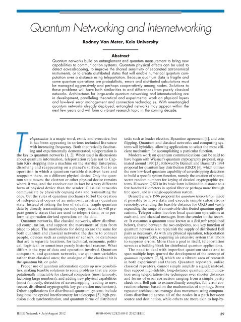 Quantum Networking and Internetworking - IEEE Xplore