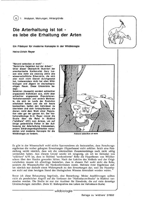 Die Arterhaltung Ist Tot Es Lebe Die Erhaltung Der Arten Uli Reyer Ch